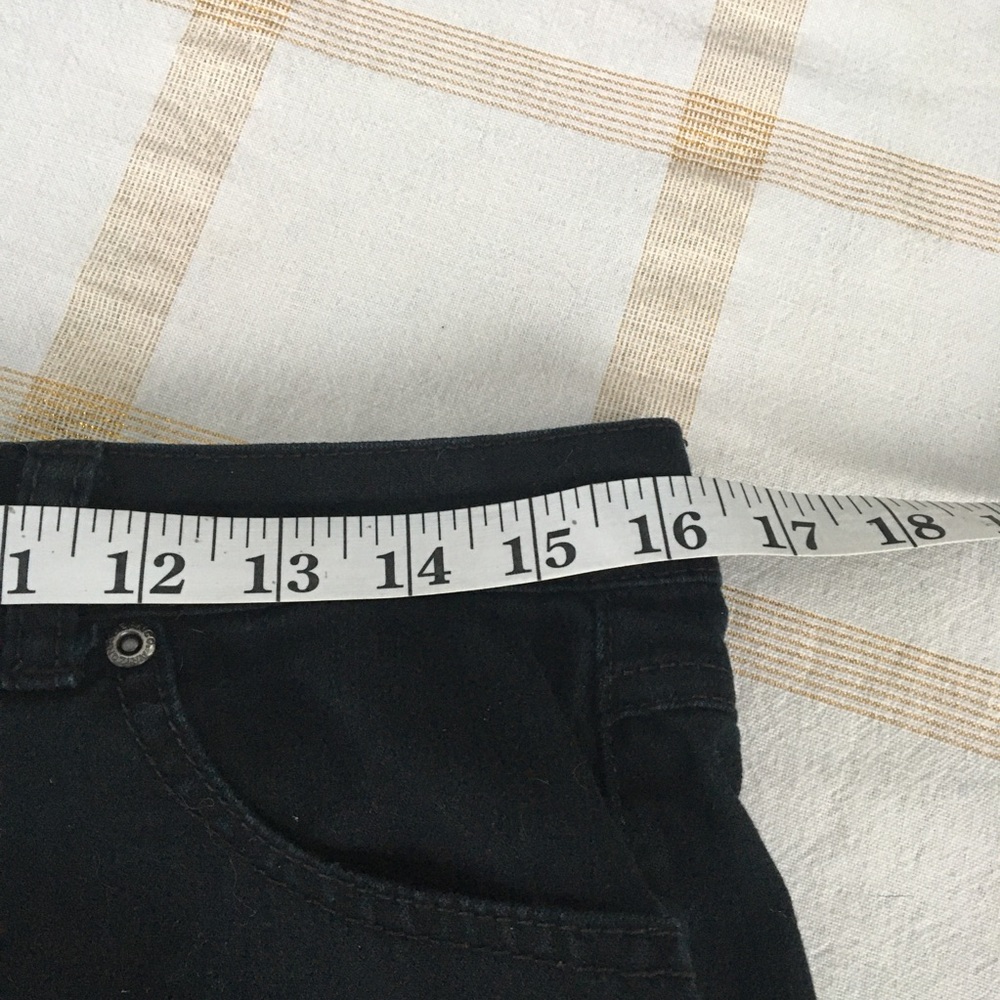 ARIZONA JEAN CO 16 1/2 COTTON BLEND 5 POCKET ZIPPER FRONT BLACK JEANS - Picture 5 of 10